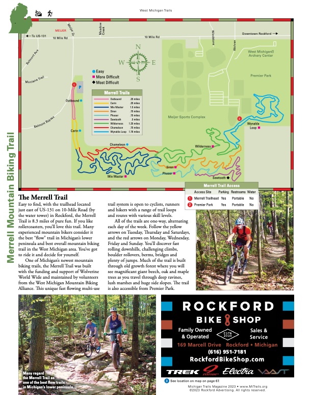 Michigan Trails Magazine Trail Map